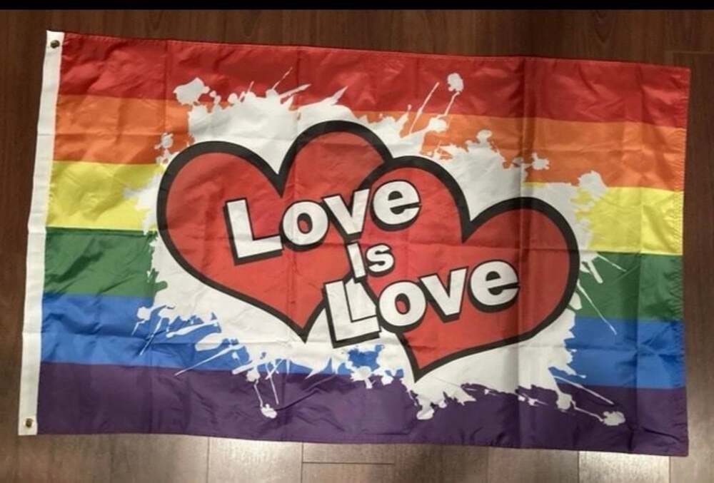 Love is Love Rainbow Pride Flag 3x5 Ft LGBTQ+ Banner with Brass Grommets